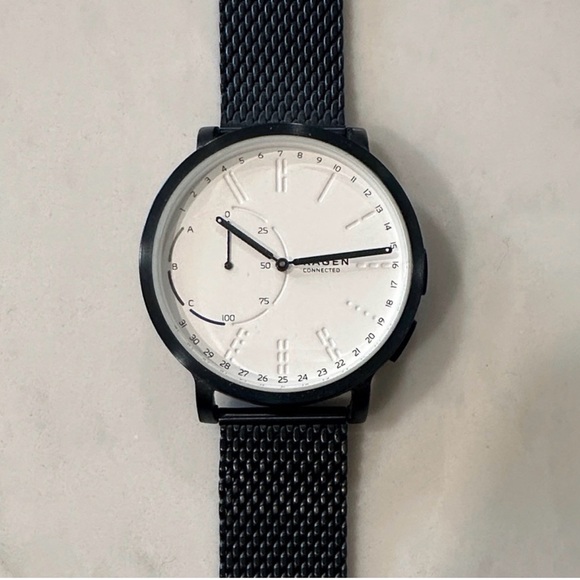 Skagen Other - Skagen Hagen Connected Smart Watch Black Mesh Strap Watch with White Dial